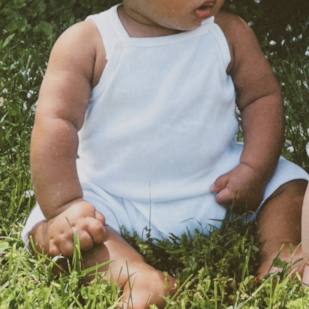 white baby overalls